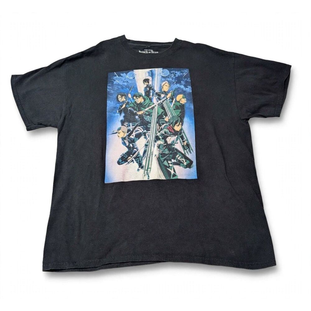 Attack on Titan Final Season Shirt XL Black Ripple Junction Scout Regiment Tee